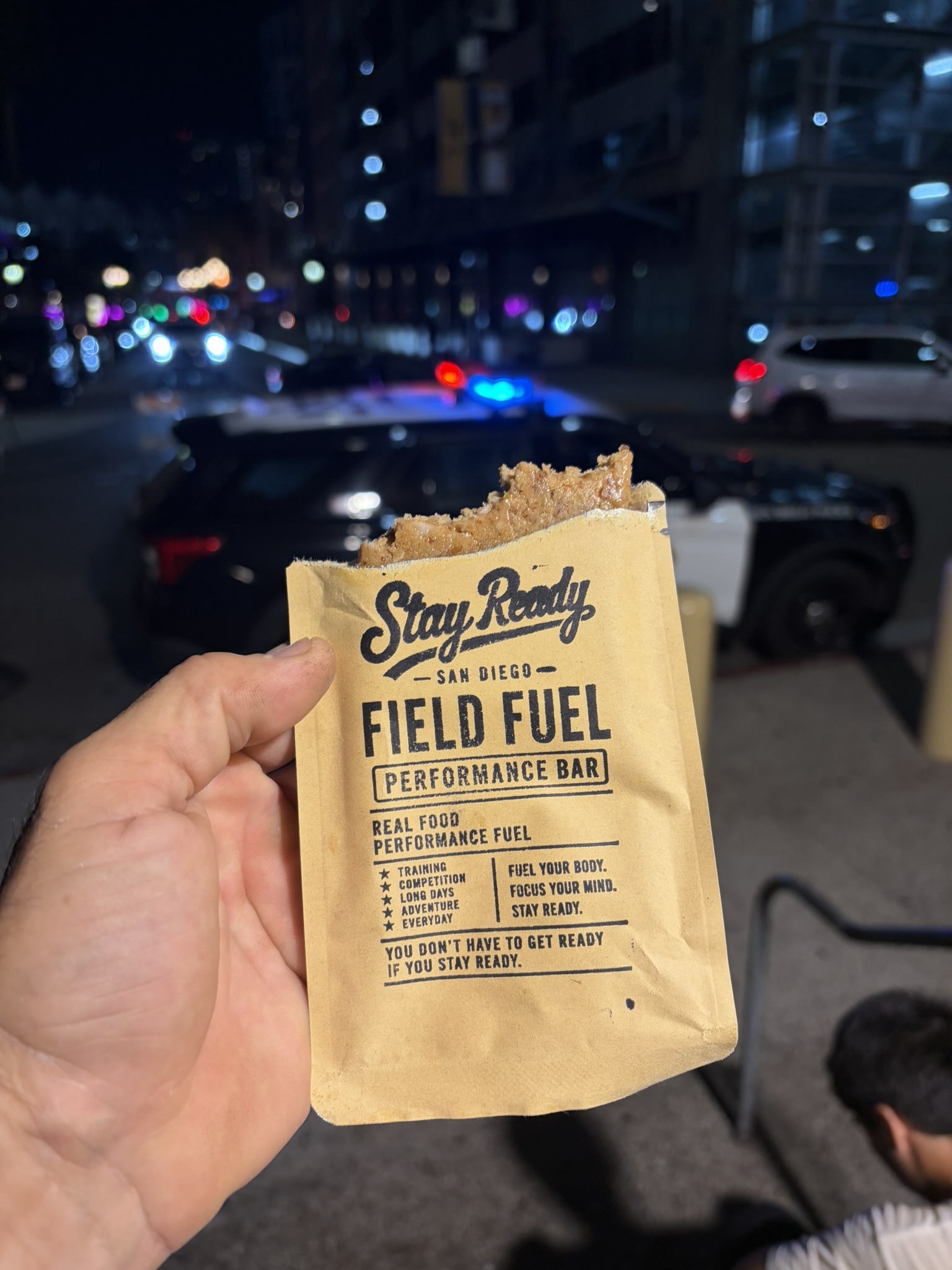 Field Fuel package during a night police scene