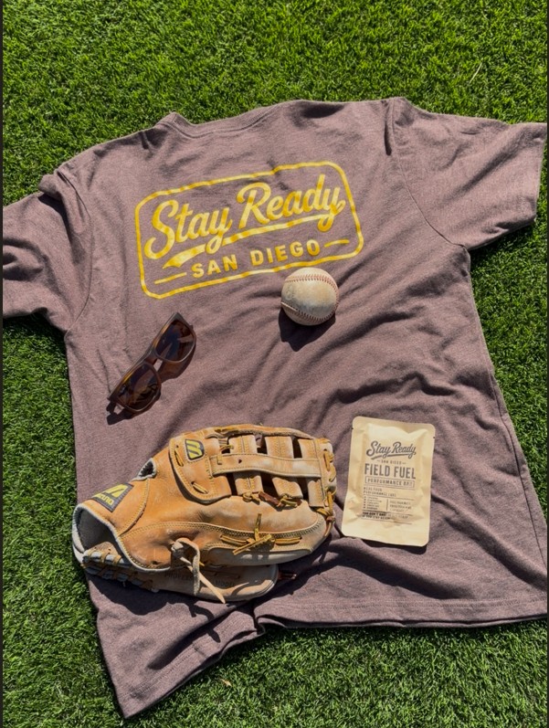 Stay Ready shirt, baseball glove and Field Fuel package