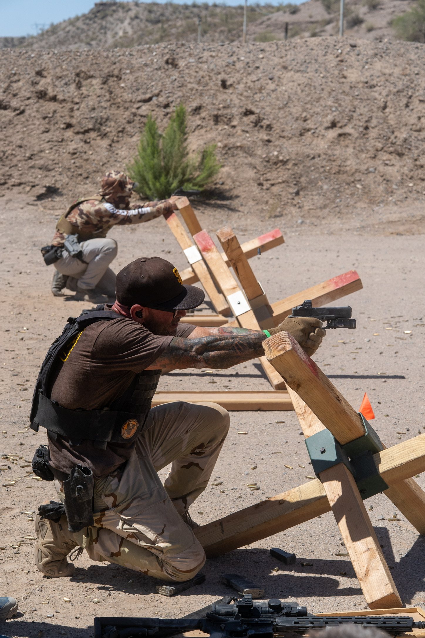 Tactical Athlete pistol stage from cover